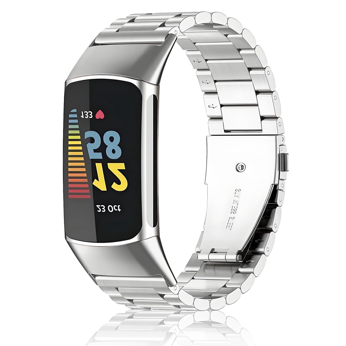 Solidchoice - RVS Horlogeband Geschikt voor Smartwatch met Vouwsluiting