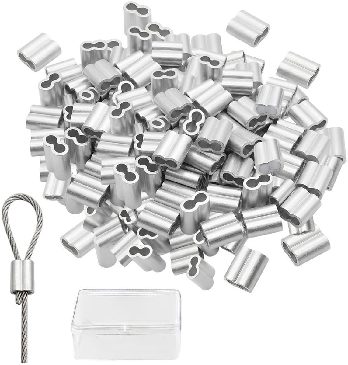 Solidchoice - Set van 150 Aluminium Hulzen voor Draadkabels