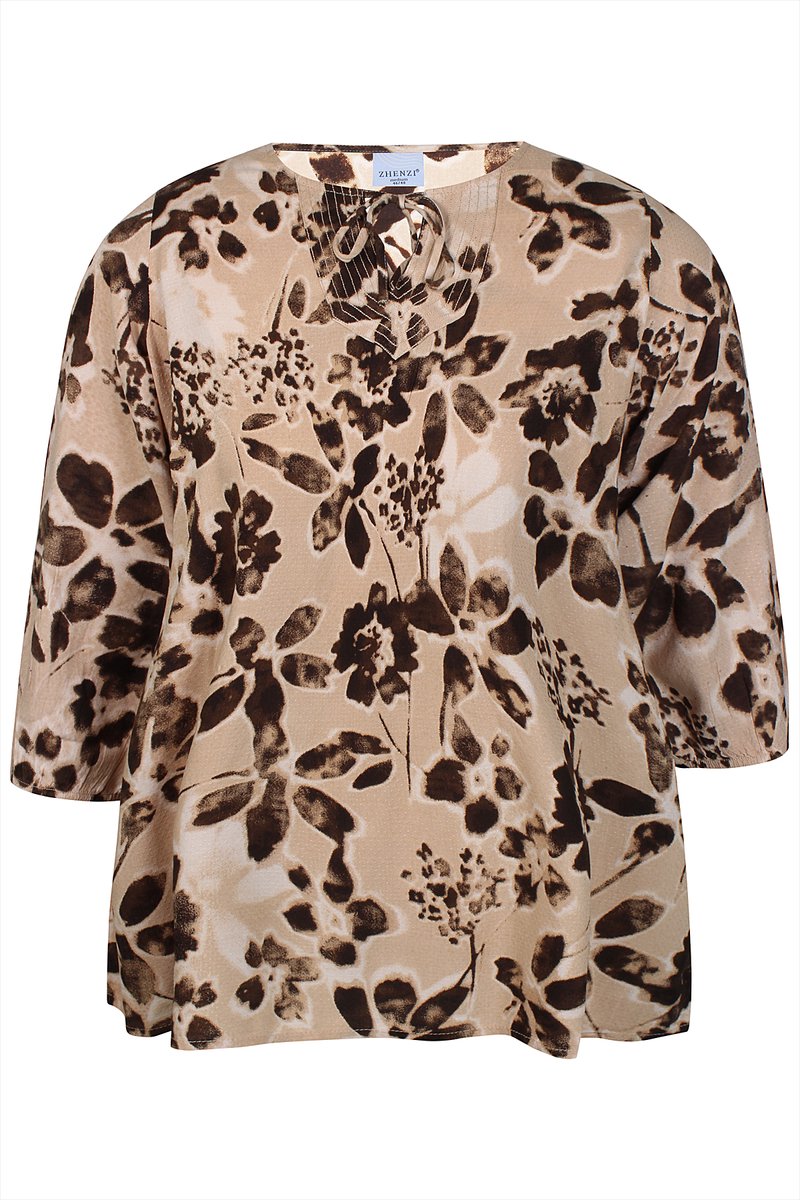 Zhenzi - Kiari 1461 - Blouse Chokolate maat XS=40