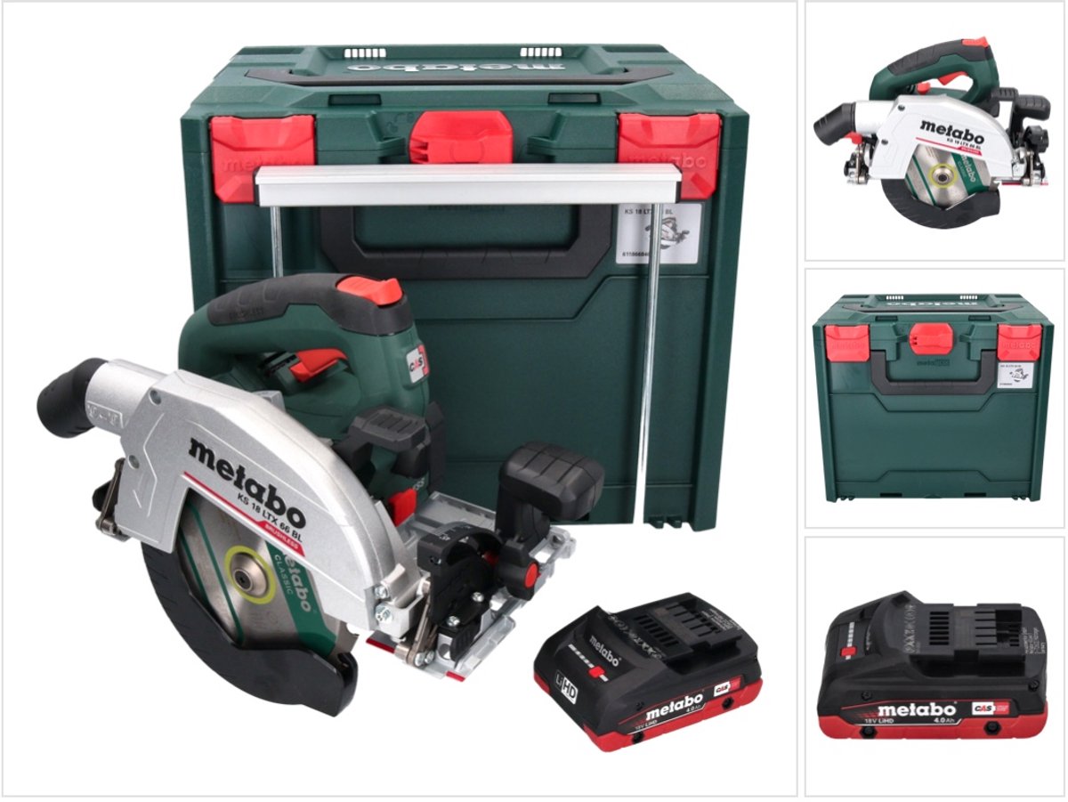 Metabo KS 18 LTX 66 BL Accucirkelzaag 18 V 165 mm + 1x accu 4.0 Ah + metaBOX - zonder lader