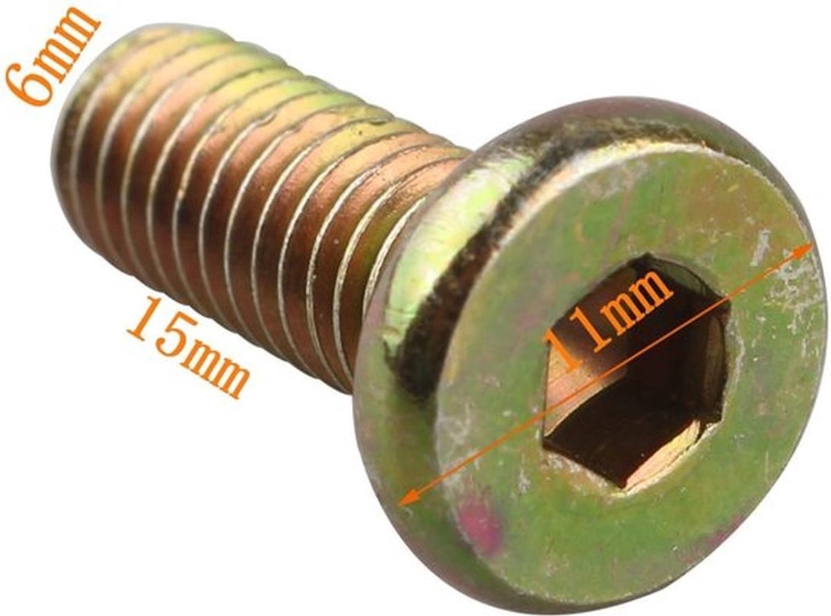 Platte Kopschroeven 15 mm - Zeskant - Verzinkt - Corrosiebestendig - 20 Stuks - Voor Meubels/Do It Yourself - Houtschroeven