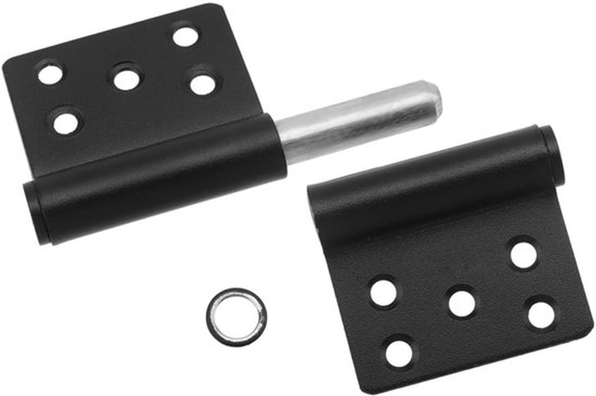 Deurscharnieren 132 x 58 mm - Roestvrij Stalen Scharnier - Inklapbaar - Zwarte Schroeven - Draagkracht tot 80 kg - Hoge Kwaliteit