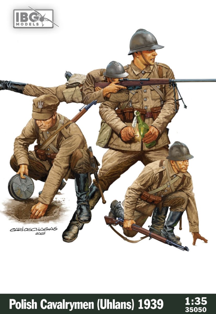 IBG Models Modelbouwpakket Militaire voertuigen - 35050 Poolse Cavaleristen - Ulanen 1939 WWII - 4 Figuren Plastic - 1:35 - Modelbouw