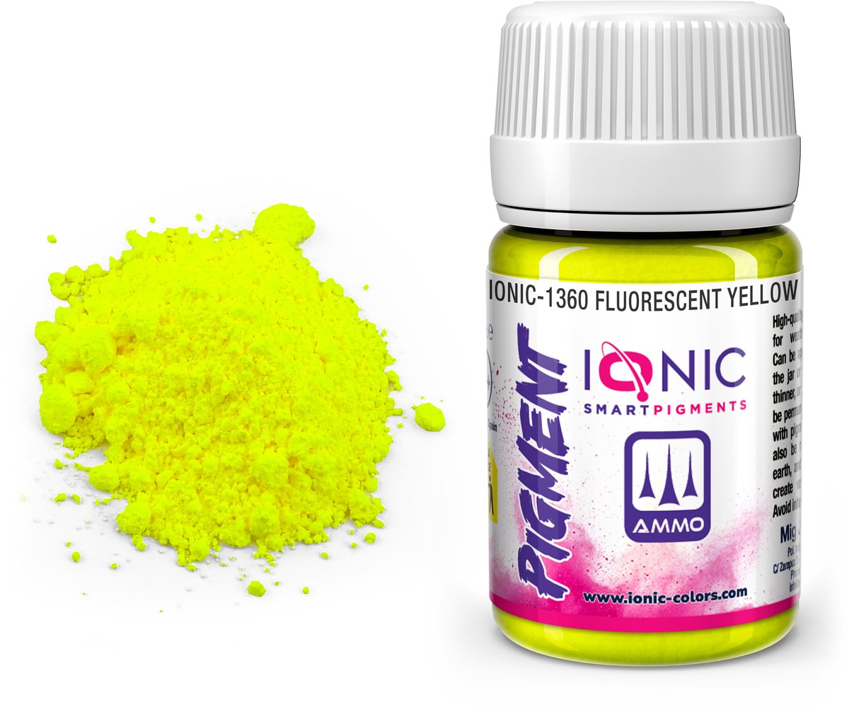 AMMO by Mig Jimenez Modelbouwdecoratie - MIG IO1360 Ionic Smart Pigments - Fluorescerend Geel - 35ml Effecten potje