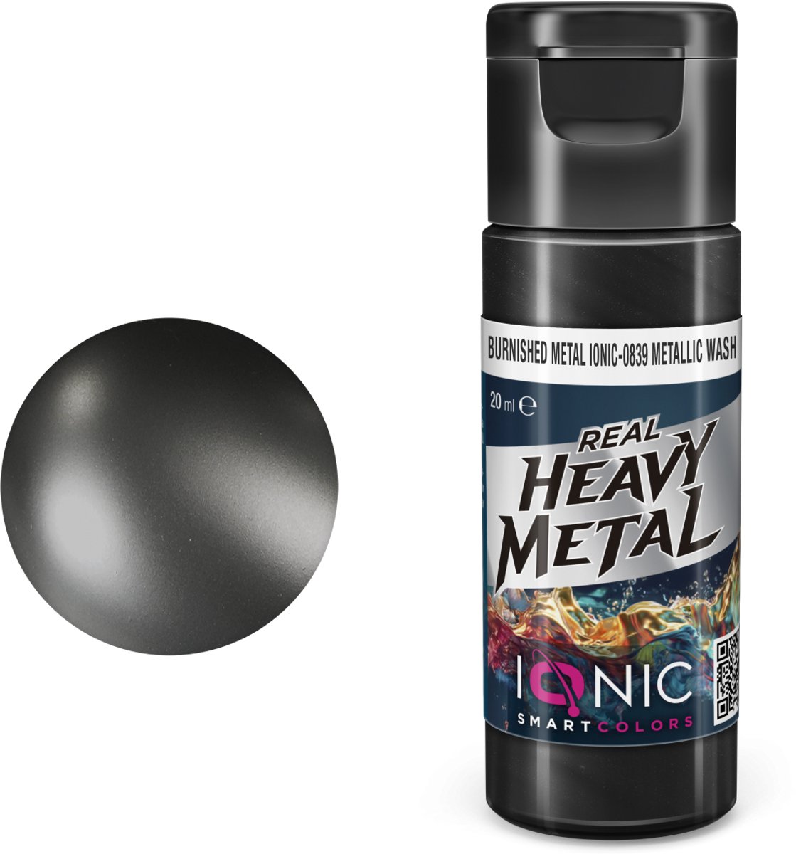 AMMO by Mig Jimenez Hobbyverf Acrylverf - MIG IO0839 Ionic Smart Colors - Real Heavy Metal - Gepolijst Metaal - Metallic Wash - Metallic Acryl - 20ml Verf potje - 20 ml