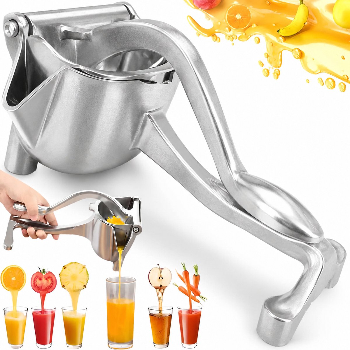 Handmatige Citruspers – Citroenpers, Sinaasappelpers & Limoenpers – Handpers voor Vers Citrussap