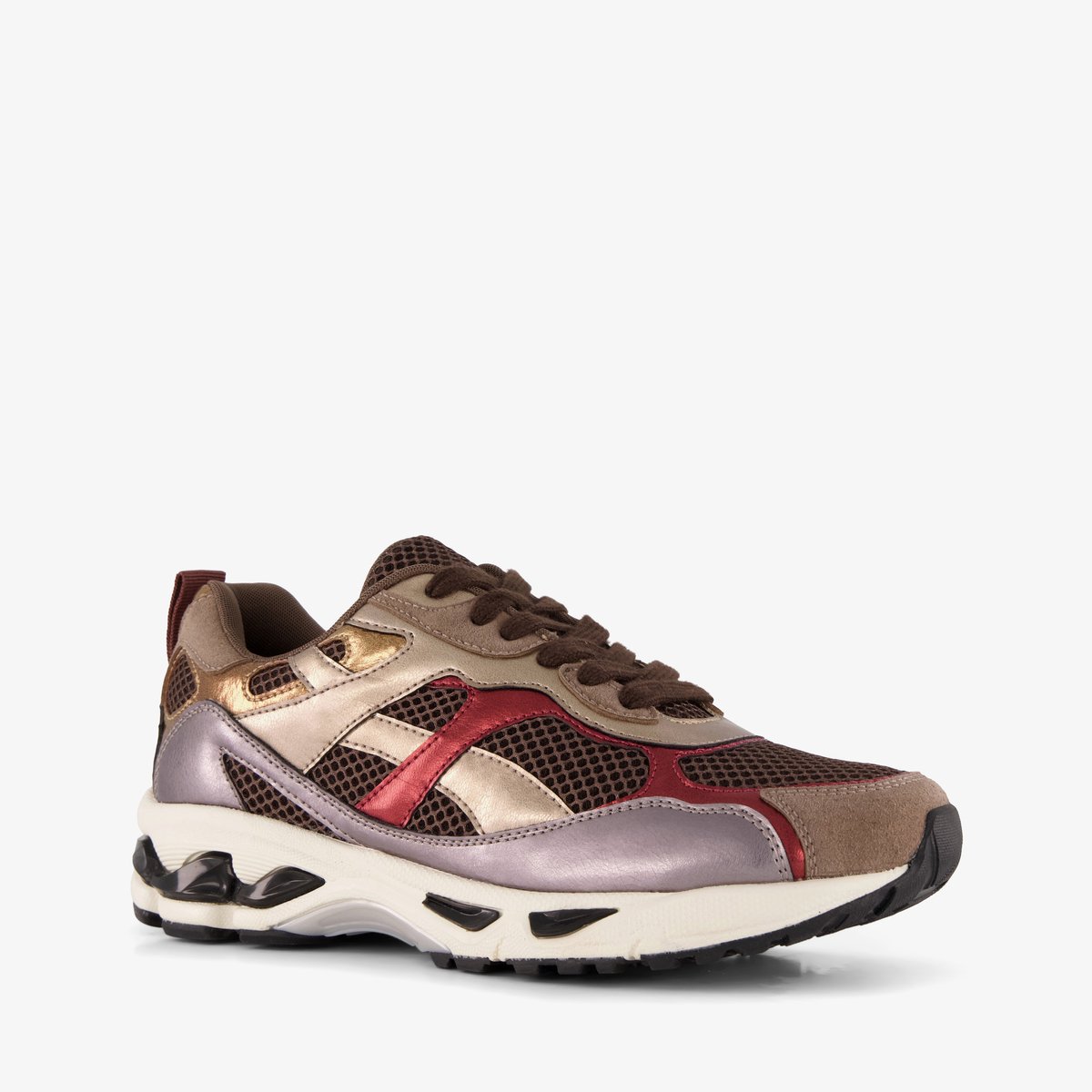 Blue Box dames sneakers bruin metallic - Maat 42 - Uitneembare zool