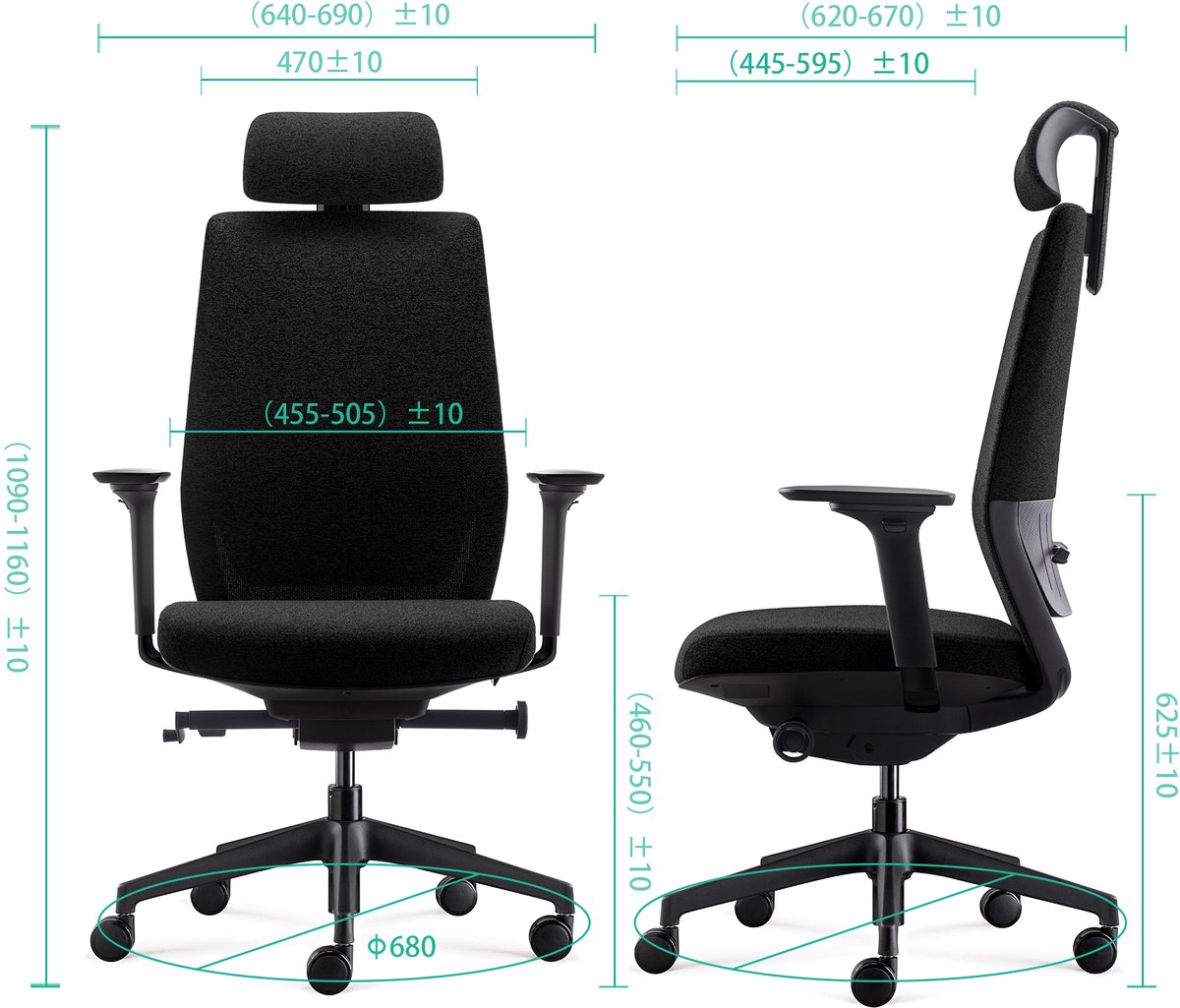 BENS 861-Synchro-3 Zwart - Ergonomische Bureaustoel - Luxe - afbeelding 2