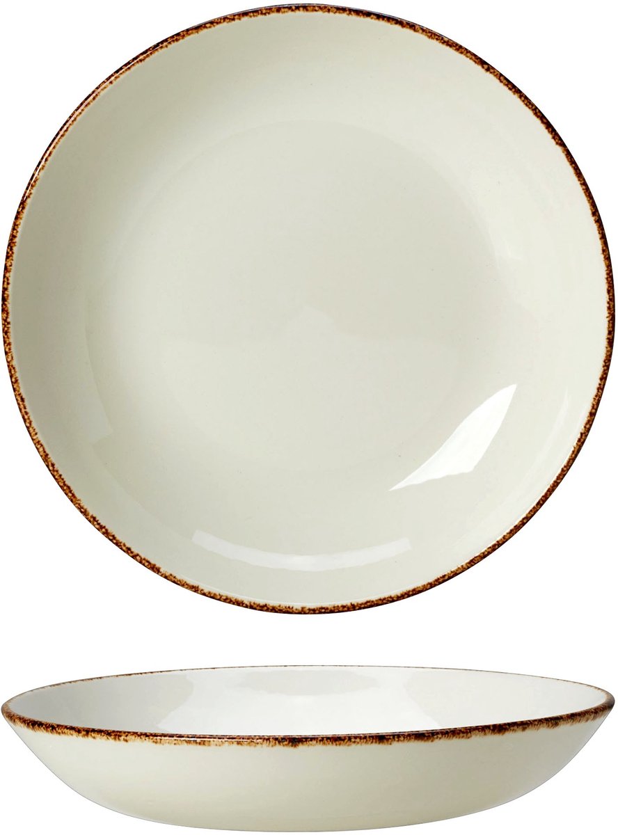 BORD - BROWN DAPPLE DIEP BORD D21,5CM SET24
