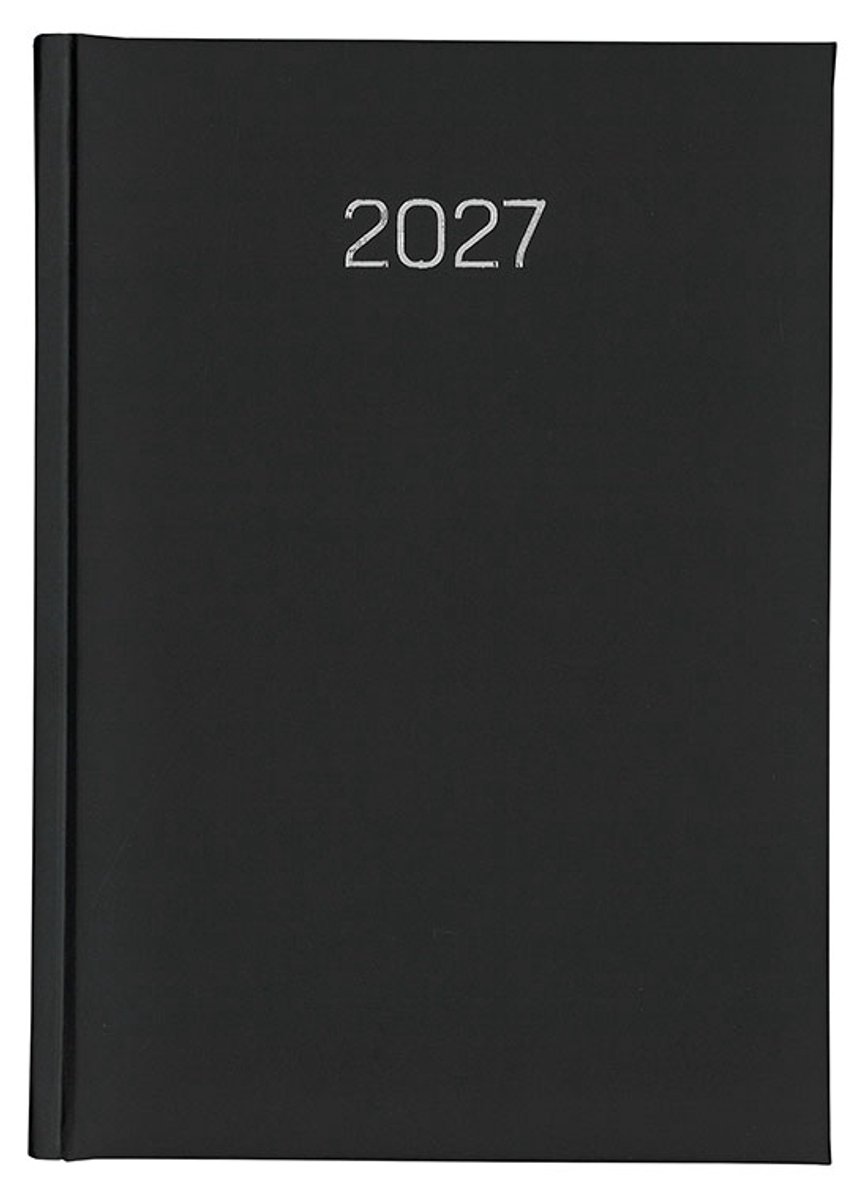 MGPcards - Bureau-agenda 2027 - H46 - formaat A4 - week - 7 dagen 2 pagina - Nederlandstalig - Made in Italy - Harde omslag - 21 x 30 cm - Zwart