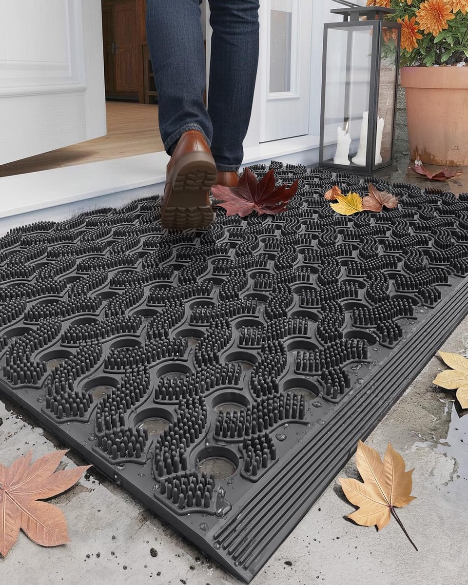 Zware TPE Deurmat 60x90 cm - Slipbestendige Buitenmat voor Entree, Terras & Garage - Geurvrij & Milieuvriendelijk