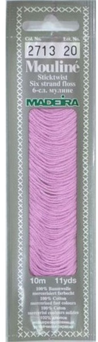 Borduurgaren Madeira Mouline 10 meter 6 draads splijtgaren - roze (2713)