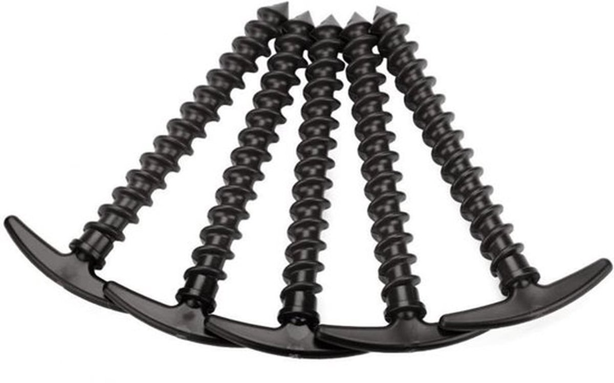 Tentharingen Kunststof - 5 Stuks - Bodemspijkers - Heavy Duty - 14,5 x 6,7 cm - Veiligheidswaarschuwing