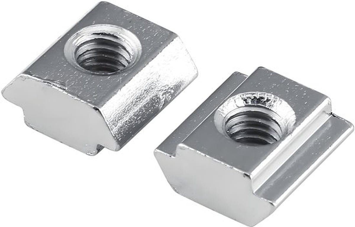T-moeren 50 stuks - Aluminium Profiel Moer - T-Noten - Accessoires voor CNC machine - Europese Standaard 20-M4 - Duidelijke Opbergdoos - Profielmoer