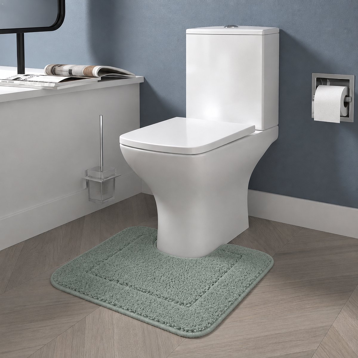 LitaLente Badmat Badkamer – 40x50 cm – Zachte Microvezel Badkamermat – Antislip & Absorberend – Machinewasbaar - Groen