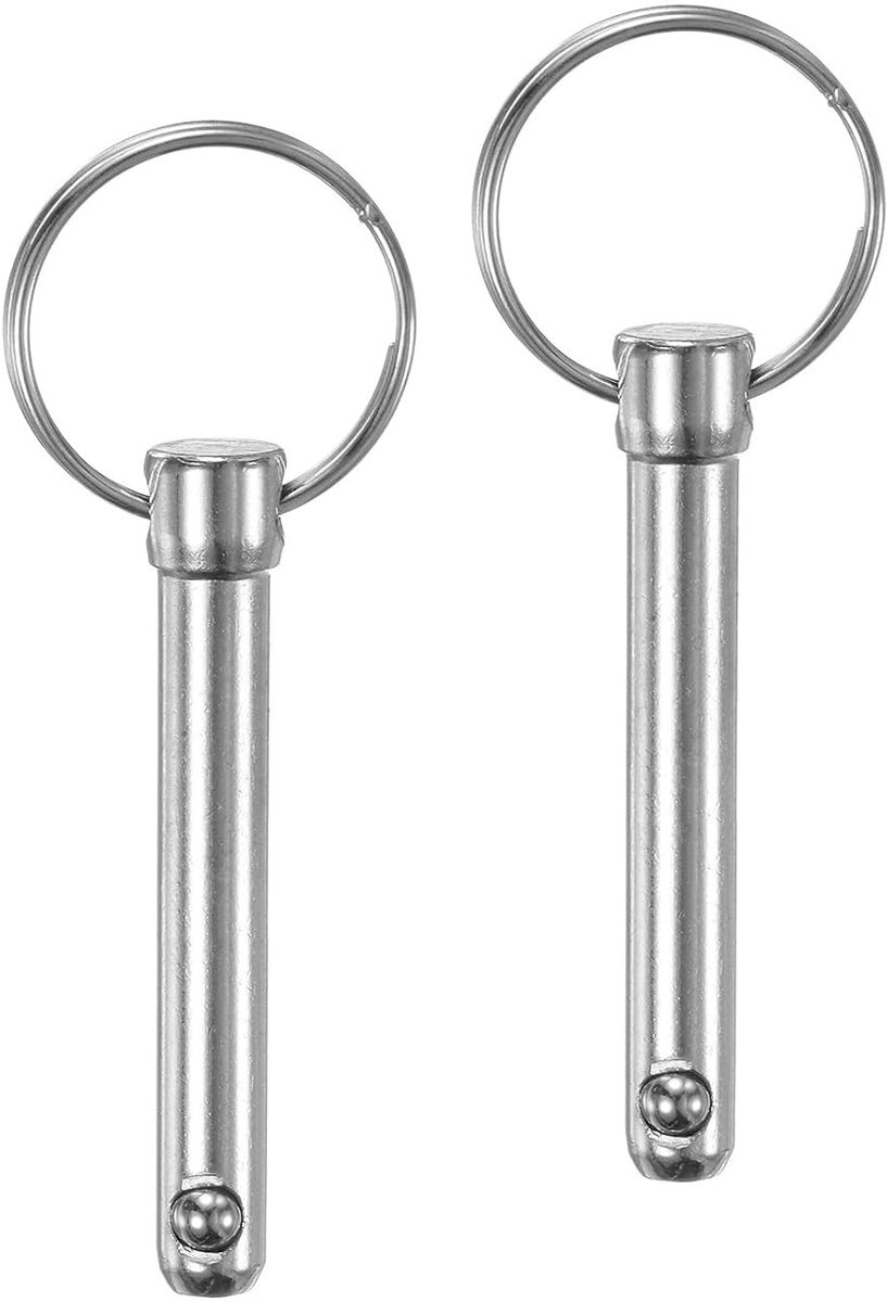 2 Naalden met Snelle Ontgrendeling, Diameter 8mm, Lengte 43mm voor Bimini en Scheepsbouw, Carbon Staal Accessoires voor Bootonderhoud