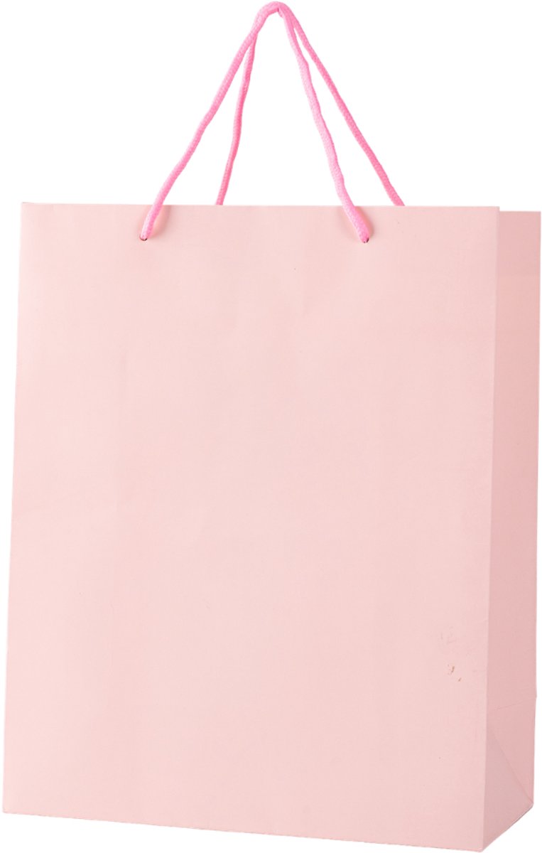 24x Luxe Papieren Koordtassen Pink – 26x32x12cm – Stevige Cadeautassen & Verpakkingstassen
