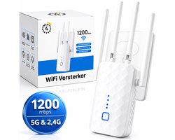 Twenty4seven® WiFi Versterker Stopcontact 1200 Mbit/s - Repeater & Extender - Internet Booster Draadloos - 5G & 2,4 GHz - Groter Bereik in Huis