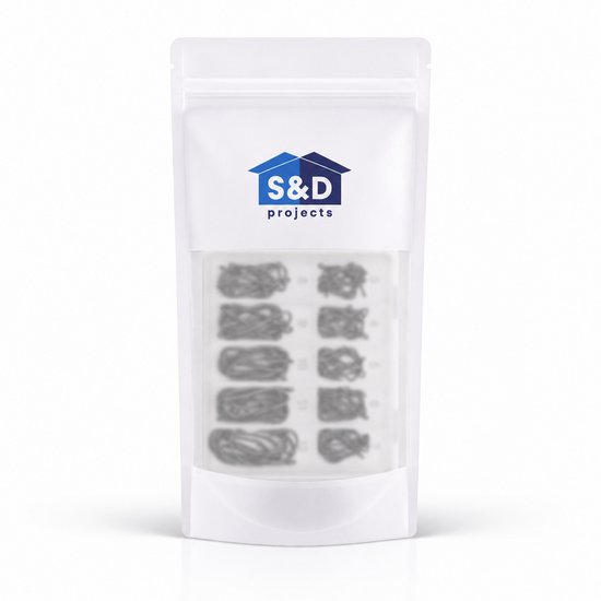 S&D | Vishakenset - 100 stuks - Haakmaat 3 t/m 12 - Grijs — afbeelding 3