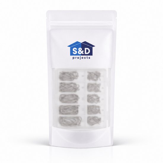 S&D - Vishakenset - 100 stuks - Haakmaat 3 t/m 12 - Zilver van S&D — afbeelding 3