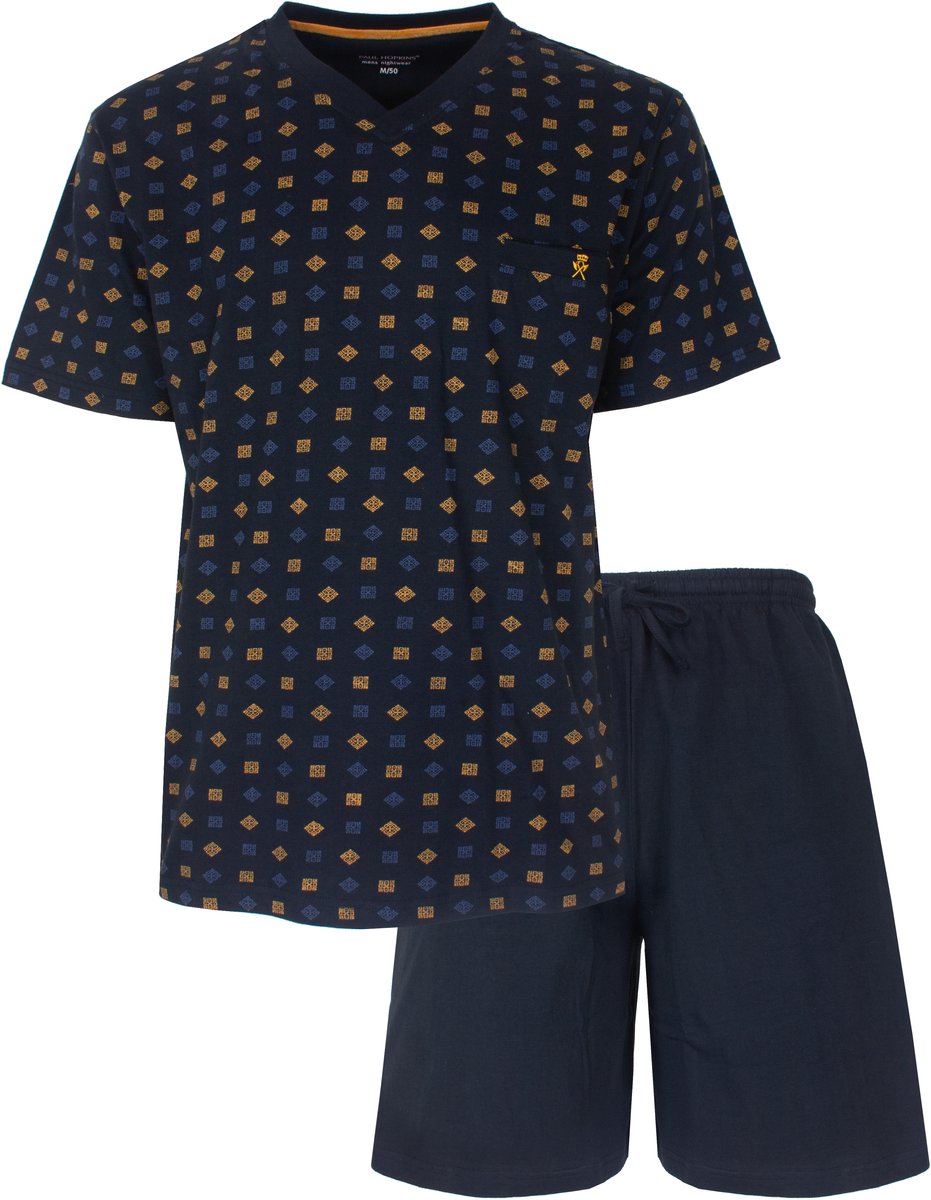 Paul Hopkins Heren Shortama - V-hals - Donker Blauw - Maat XL