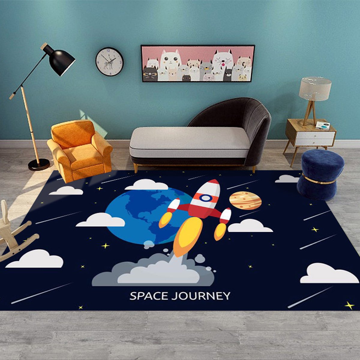 Autospeelmat - Wegtapijt Kinderen - Spelen met Auto's - Antislip Onderkant - 100*120cmraket 2