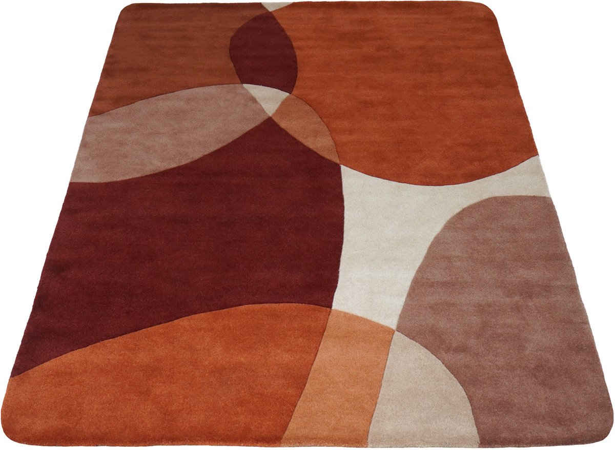 Veer Carpets Vloerkleed Abstract Terra/Bruin - Rounded Corners 200 x 280 cm