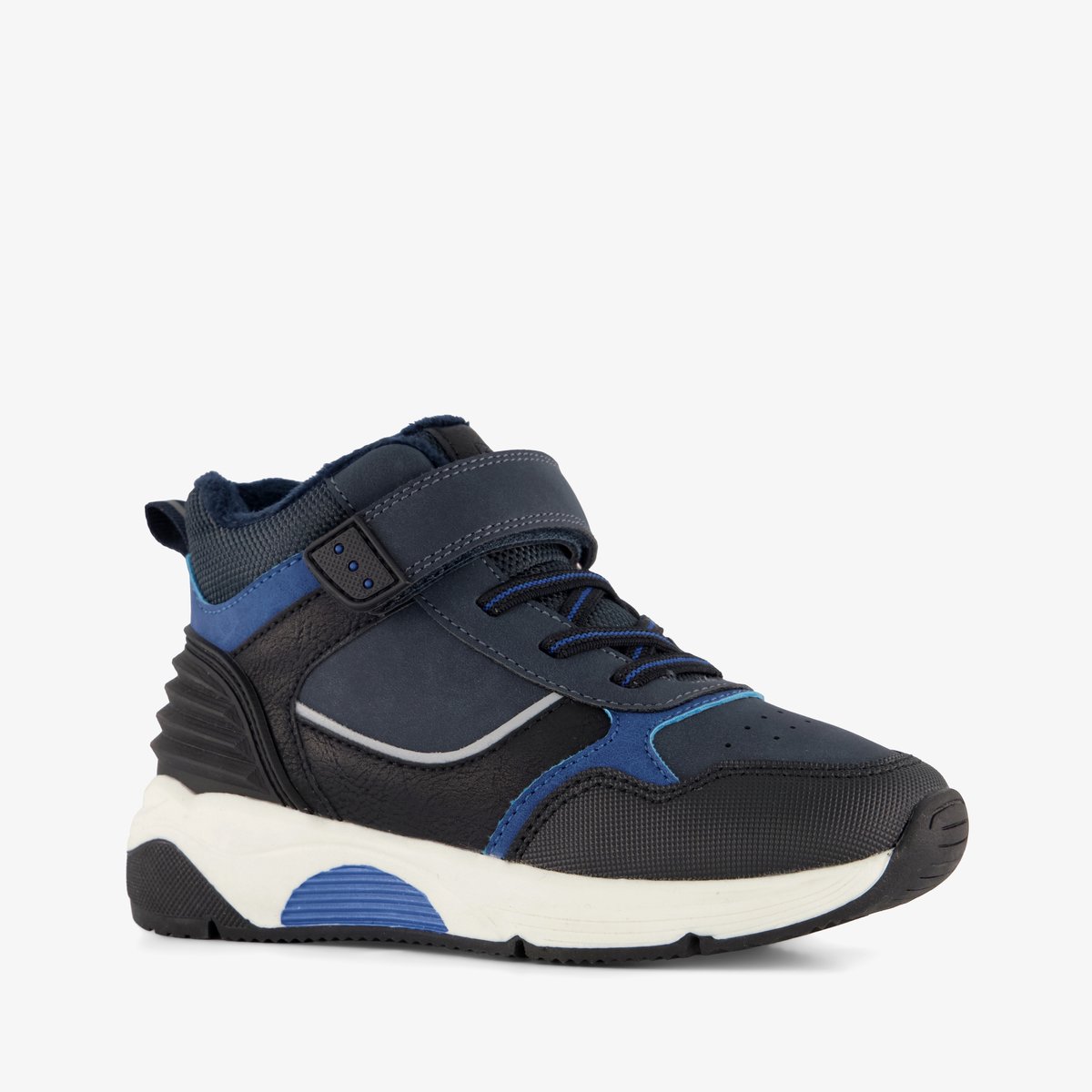 Blue Box hoge gevoerde jongens sneakers donkerblauw - Maat 33 - Uitneembare zool