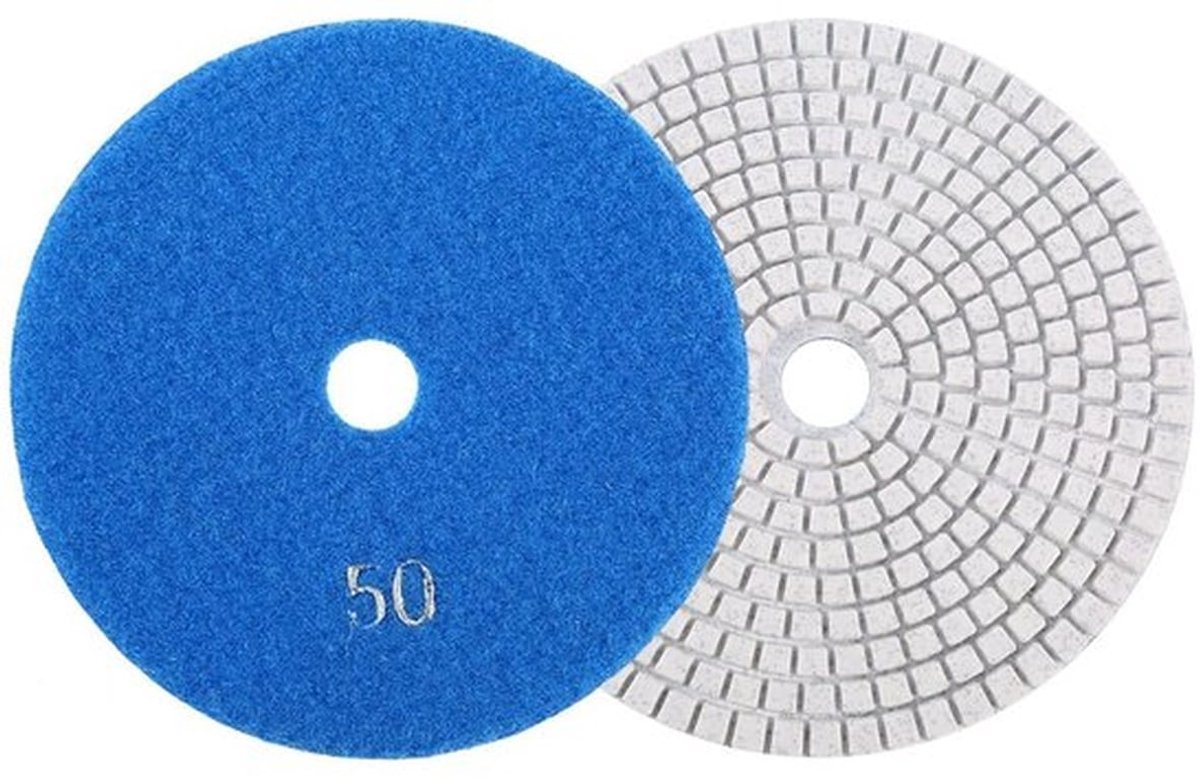 Slijpschijf 125 mm - Natte Diamantpolijstpads - Slijpschijven voor Graniet/Beton/Marmer - Sterke Slijpkracht - Snel Polijsten - Langdurig Gebruik - Polijstpad