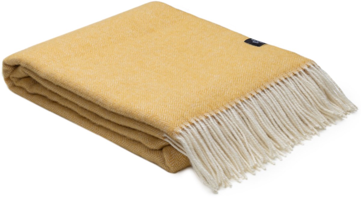 WOOOL Plaid - Zelandia (Geel) - 140x200cm - 100% Wol