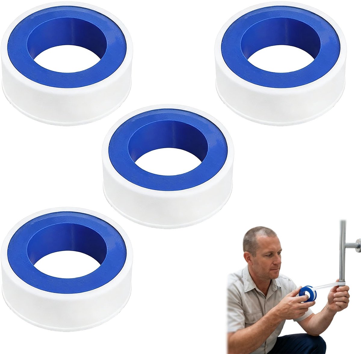 Solidchoice - Set van 4 Teflon Tapes voor Waterdichte Reparaties