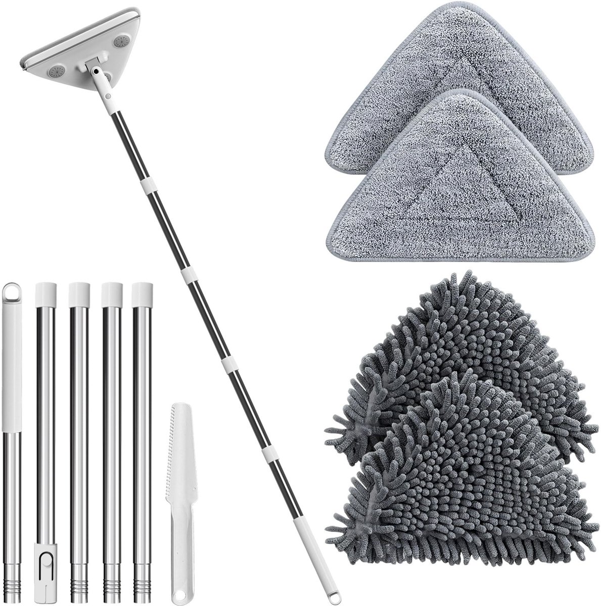 Solidchoice - Wanddweil en Plintreiniger met Lange Steel