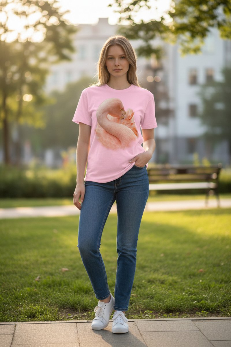 Flamingo Cocoon Of Plumage The Coloured House T-shirt L