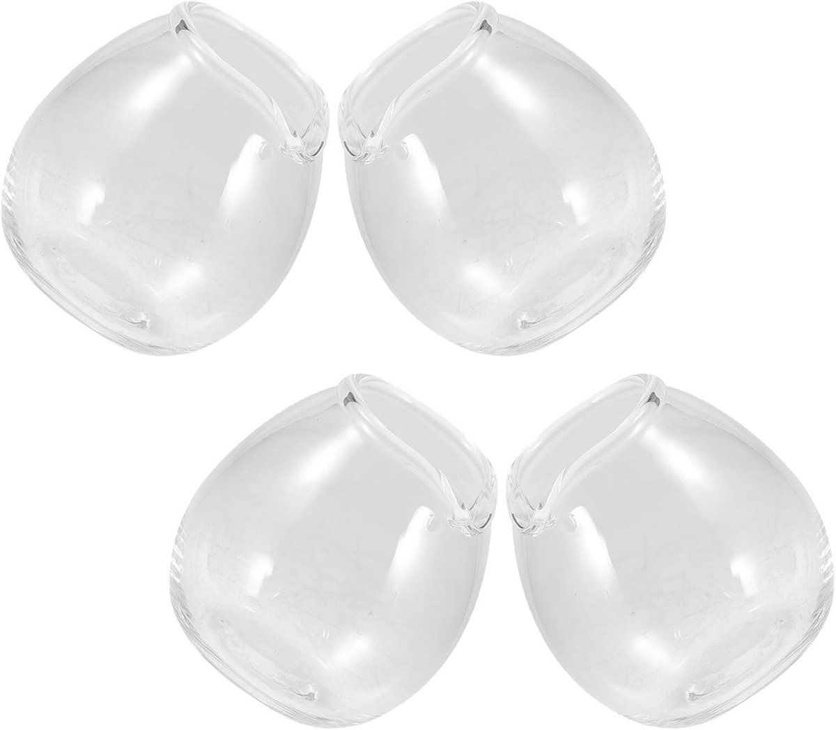 Set van 4 kleine glazen melkkanjers 20 ml, transparante glazen schenkpotjes voor melk, room en koffiesiropen