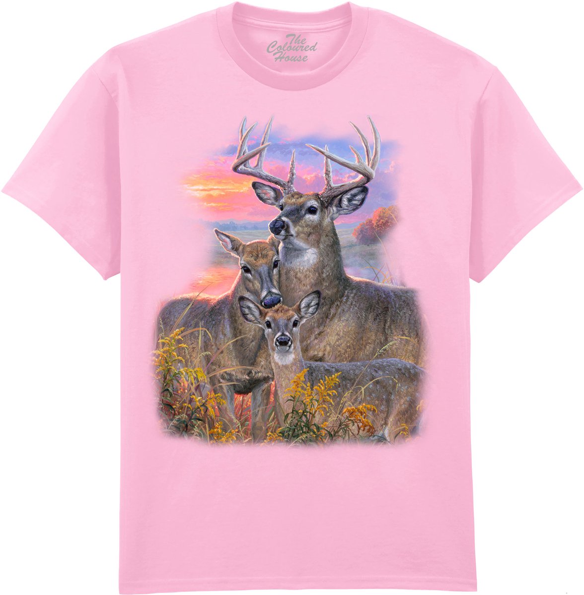 Herten Whitetail Family The Coloured House T-shirt 3XL