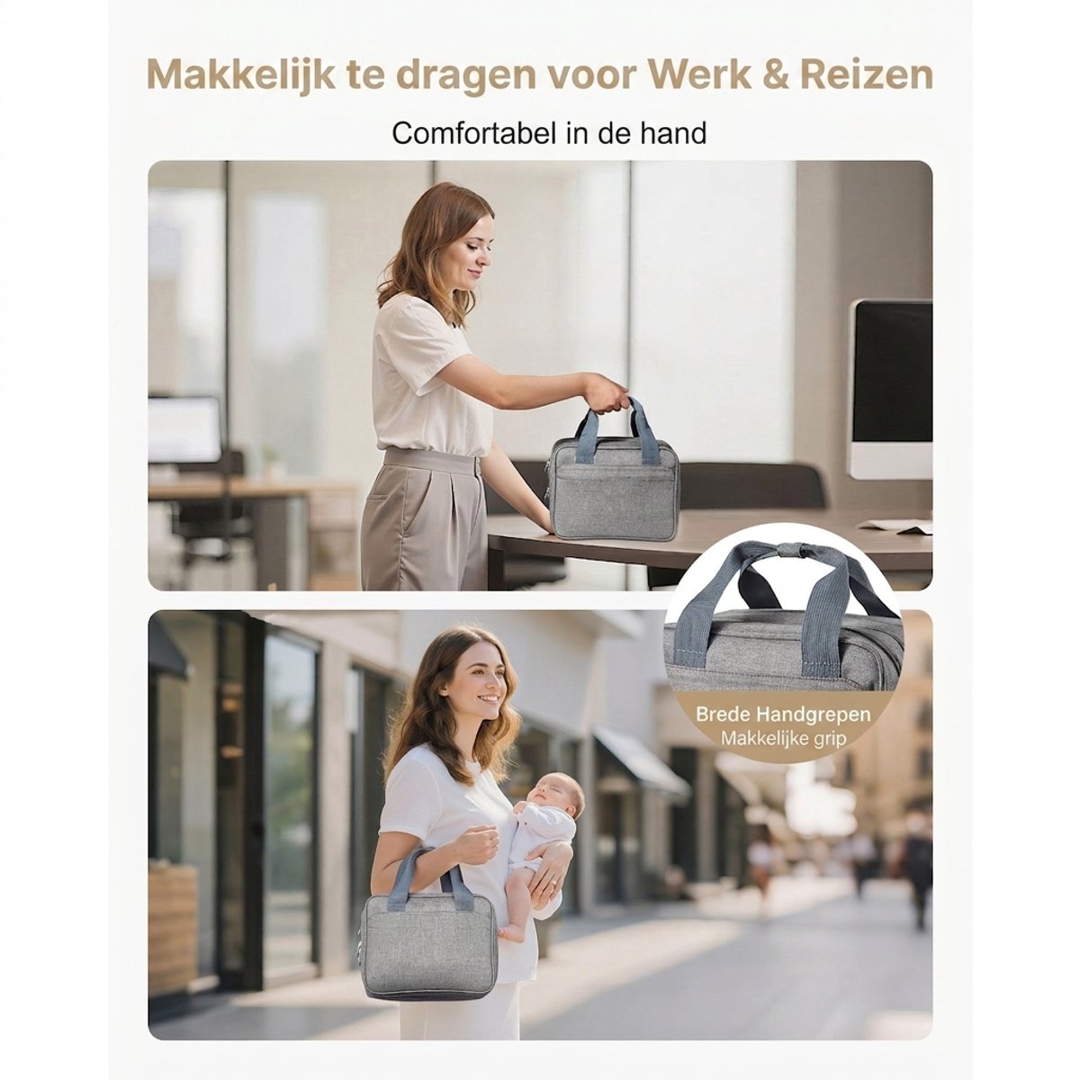 Draagbare Kolftas - Moedermelk Koeltas - Borstkolf Tas - Borstvoedingstas - Geïsoleerd - Waterdicht - Met Koelelement - Voor Werk En Reizen - Opslag - Grijs — cadeau in Cadeau-ideeën - foto 2
