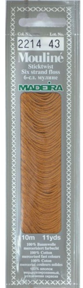 Borduurgaren Madeira Mouline 10 meter 6 draads splijtgaren - bruin (2214)