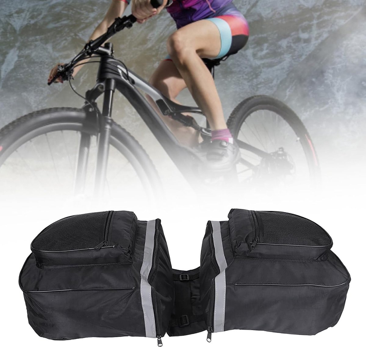 Waterdichte Fietstas van 25L voor Achterdrager, Ideaal voor Fietsen, Reizen en Pendelen met Dubbele Panniers