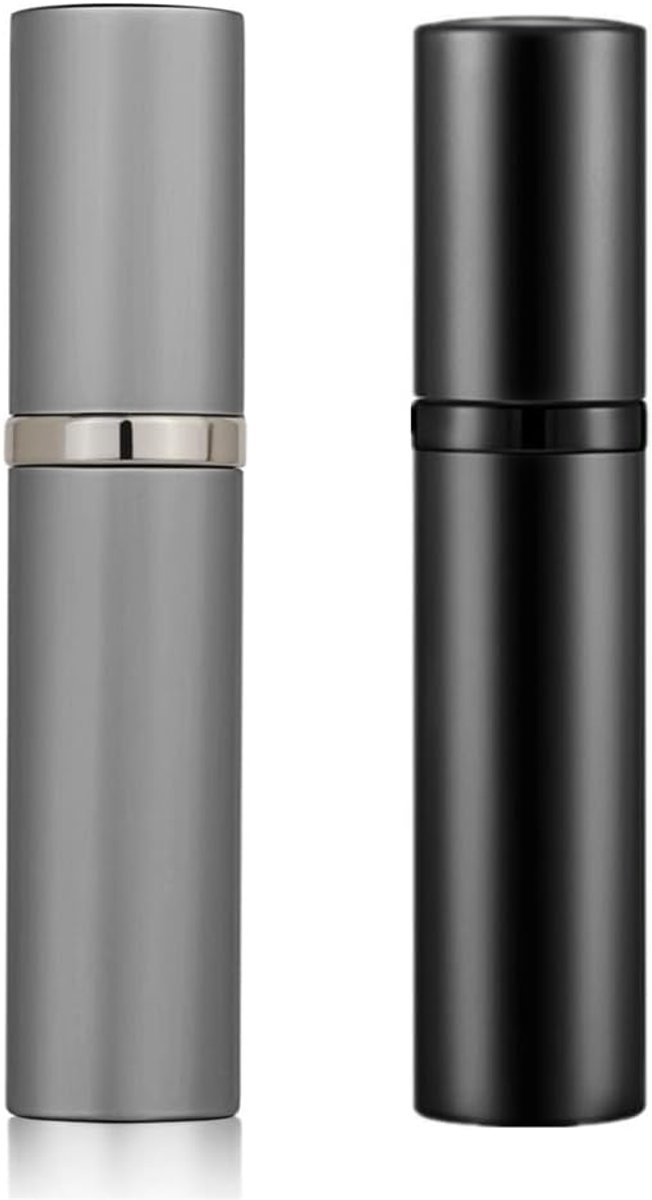 Claoner Parfumsprayer - draagbare en hervulbare reisparfumflessen - lekkagebestendige luxe parfumverdeler - cologne water - mini lege sprayflessen - geschikt voor reizen en buiten - 5 ml - zwart en grijs
