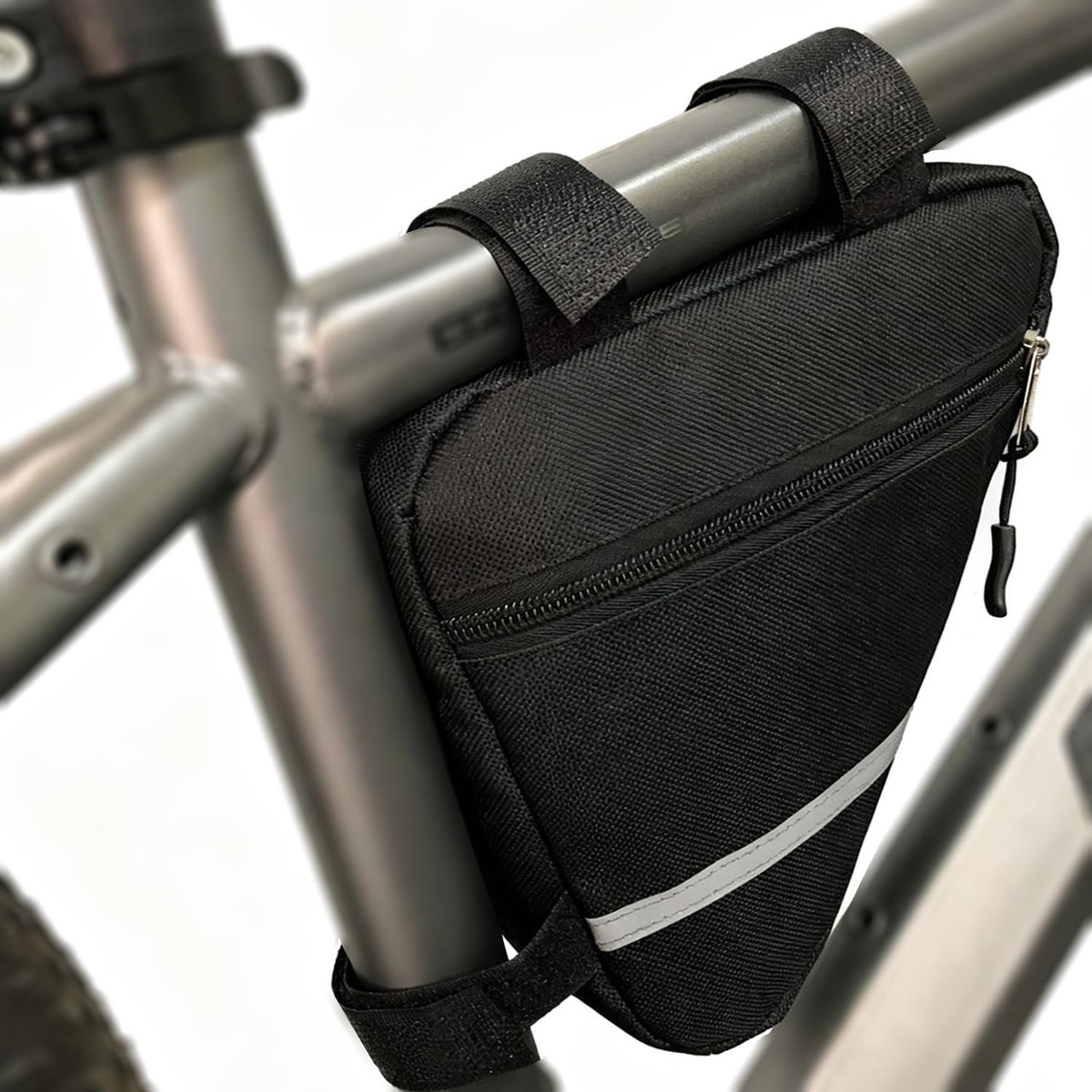 Fiets frame tas - Driehoek Fietstas - Waterdichte Fietstas - Afneembaar - Frametas racefiets - Driehoek opbergtas - Opergruimte - Bovenbuis - Mountainbike - Gravel - Racefiets - Elektrische fiets - Fietsframe opbergtas - Zwart