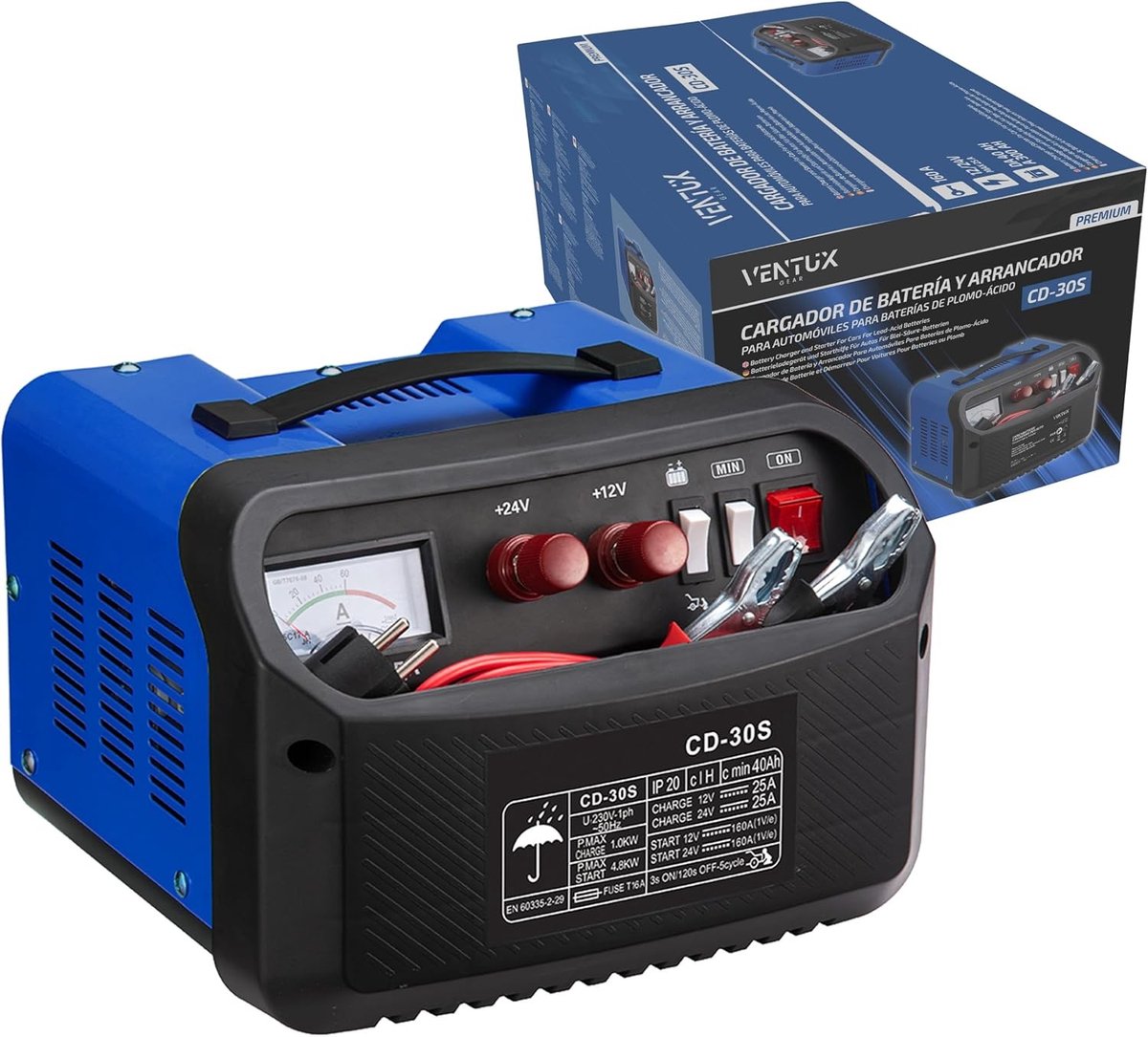 Acculader en Startmotor - 12V/24V - 160A/260A - Voor Loodaccu's - Voor Werkplaats en Garage