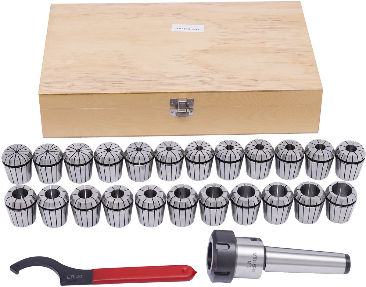 Spantangenset ER40 Collet Set - Hoge Precisie 0,02 mm - Verenstaal - Metaalbewerking En Houtbewerking - CNC Freesmachine Accessoire