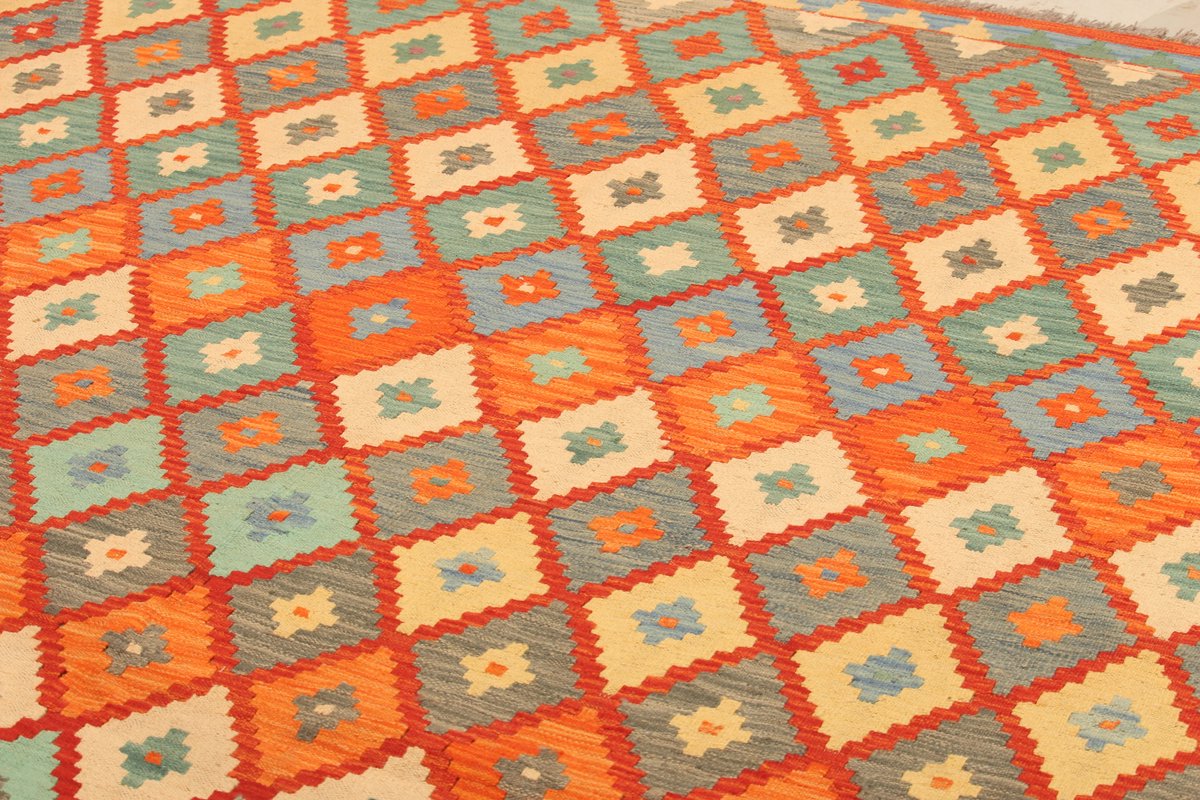 Handgemaakte Traditionele Tribale Geometrische Platgeweven Tapijt