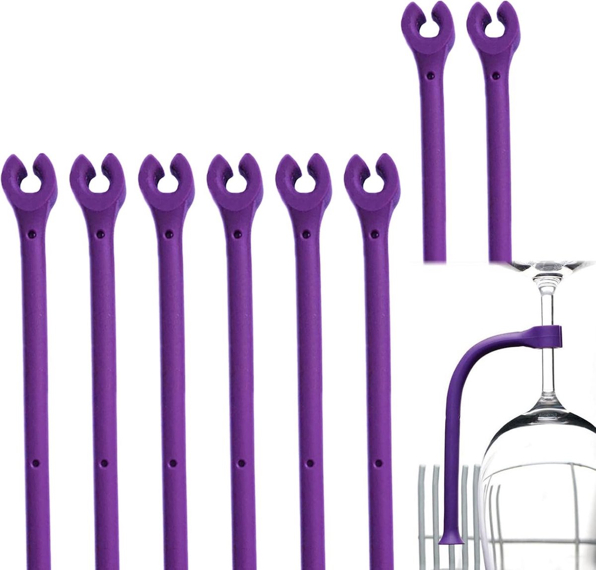 Siliconen Houder voor Wijn Glazen - Herbruikbare Tether voor Vaatwasser, Perfecte Accessoire voor Feestjes en Evenementen