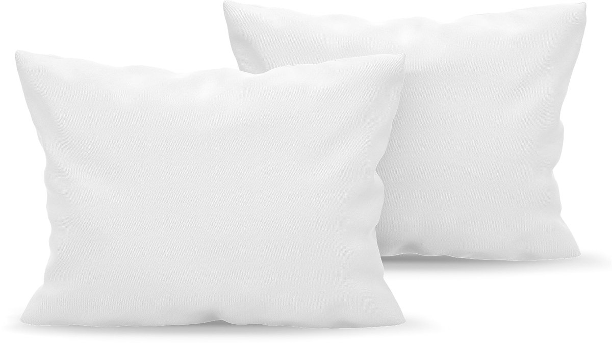 Famanu Kussensloop set van 2 voor kussens 30 x 50 cm, witte microvezel kussenslopen, 100% polyester, zeer zacht