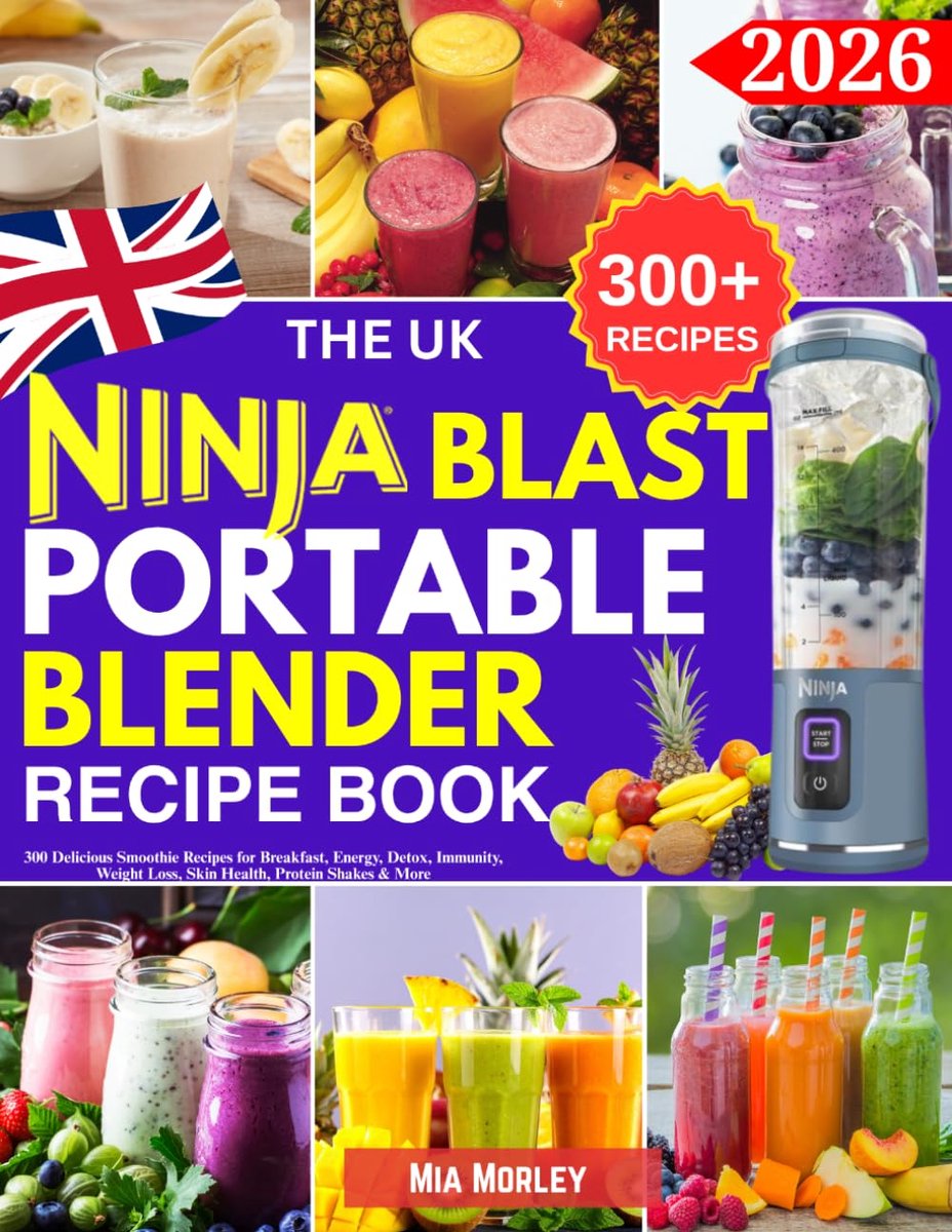 The UK Ninja Blast Portable Blender Recipe Book: 300 Delicious Smoothie Recipes for Breakfast, Energy, Detox - ShopVlot