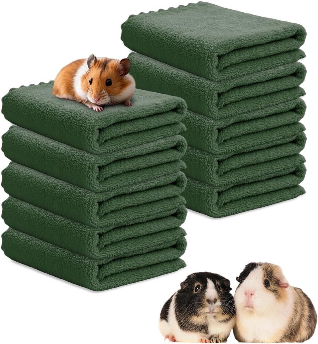Waterdichte Knaagdier Mat voor Cavia's en Kleine Huisdieren - Wasbare en Absorberende Deken 35 x 75 cm (Groen)
