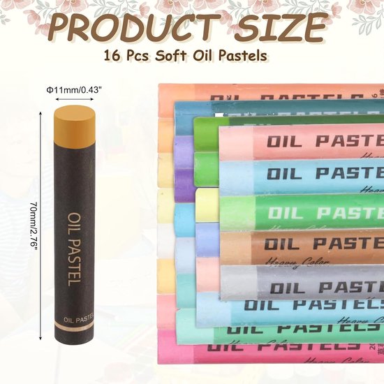 Oliepastelkrijt set - Zachte krijtjes - Kunst projecten - Gemakkelijk te mengen - 16 pakjes - Aardegeel — afbeelding 5