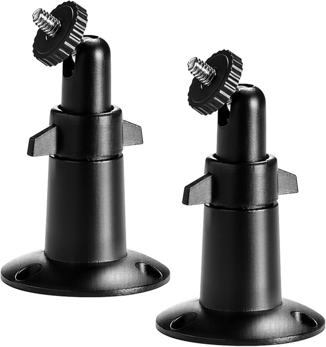 Camera Bevestiging - 2 Stuks - Camera muurbevestiging - Montagebeugel Voor Beveiligingscamera - Beveiligingscamera-accessoires - 360 Graden - Aluminiumlegering - Voor Binnen- en Buiten - 5.7*5.7*12.5 CM - zwart
