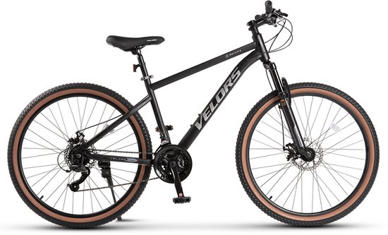 Mountainbike 27,5 Inch - Hardtail Mountainbike 21 Versnellingen - MTB Volwassenen - 27,5 Inch - Verende Voorvork - Onverharde Wegen Zwart Grijs — afbeelding 4